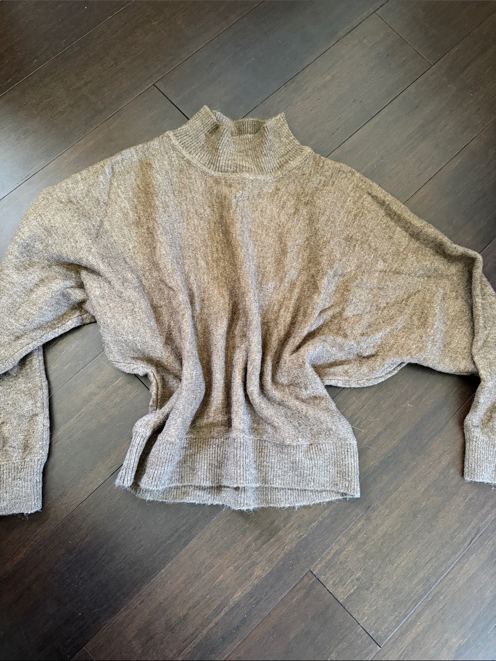 H&M Taupe Turtleneck Batwing Sweater